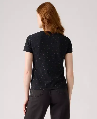 Women's The Perfect Crew Neck Cotton T-Shirt - Curie Ditsy Anthracite Night - 2