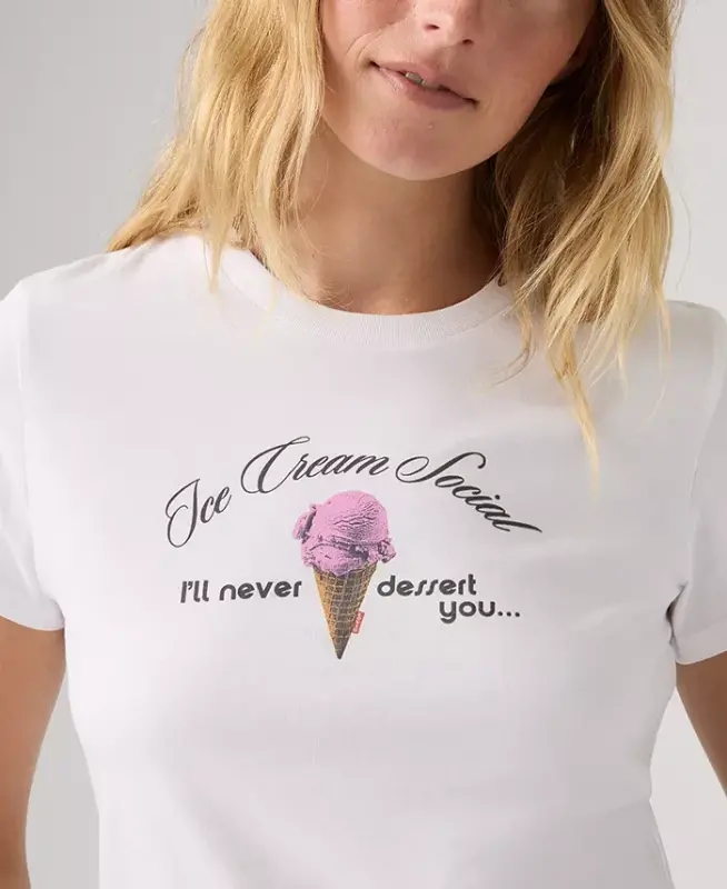 Women's The Perfect Crew Neck Cotton T-Shirt - Roll With It Bright White - 2