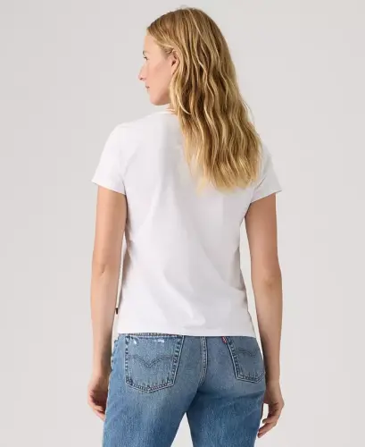 Women's The Perfect Crew Neck Cotton T-Shirt - Roll With It Bright White - 3