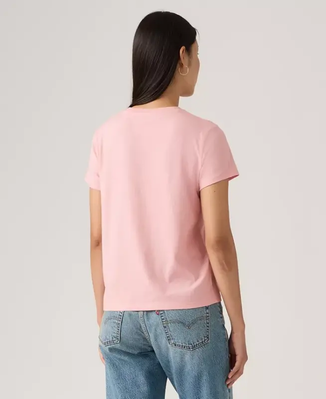 Women's The Perfect Crew Neck Cotton T-Shirt - Roll With It Coral Blush - 2