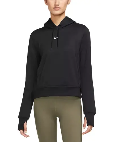 Women's Therma-FIT One Pullover Hoodie-Black/white - 1