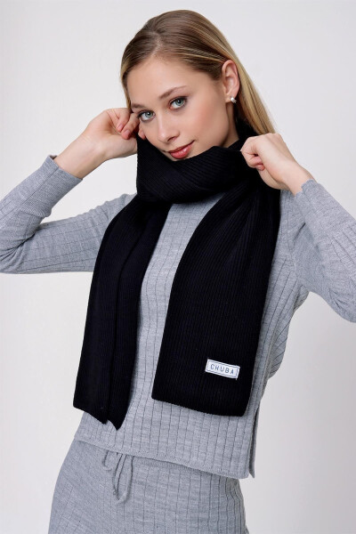 Women's Thessaloniki Knit Scarf Black 22wk271 - 1