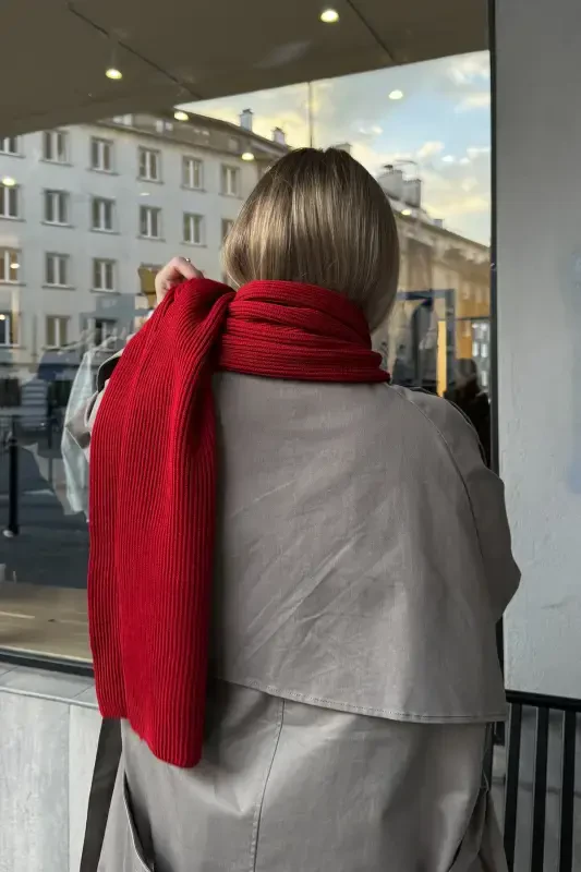 Women's Thessaloniki Knit Scarf Red 22wk271 - 5