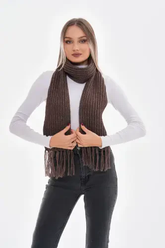 Women's Thessaloniki Knitted Scarf - Brown - 1