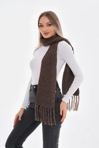 Women's Thessaloniki Knitted Scarf - Brown - 2