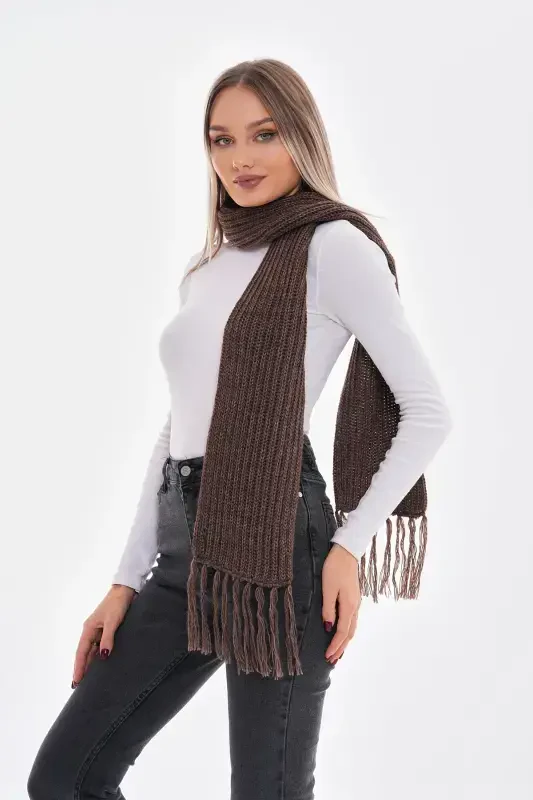 Women's Thessaloniki Knitted Scarf - Brown - 2