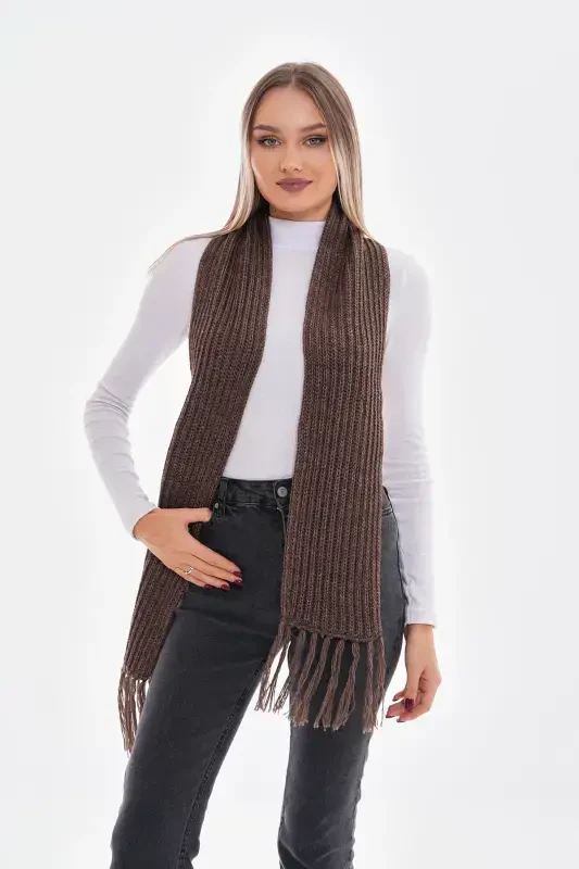 Women's Thessaloniki Knitted Scarf - Brown - 3