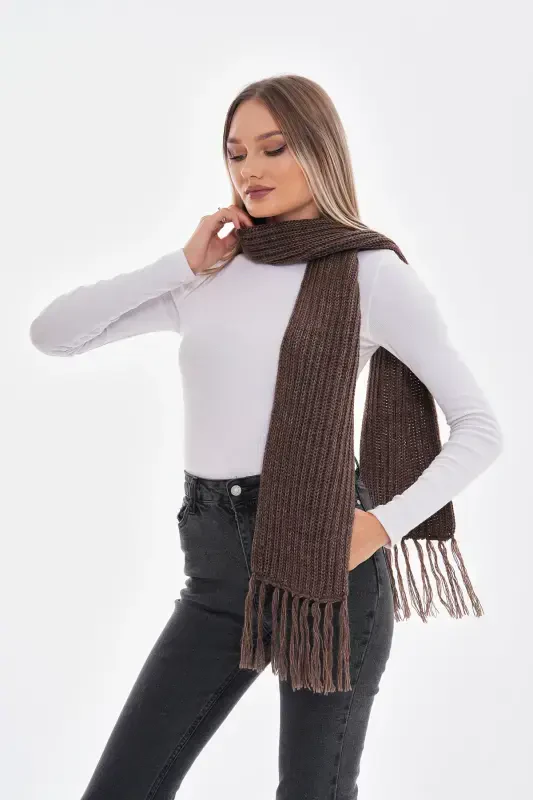 Women's Thessaloniki Knitted Scarf - Brown - 4
