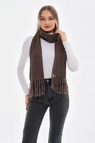 Women's Thessaloniki Knitted Scarf - Brown - 5