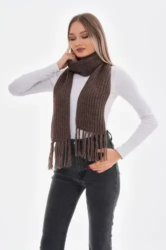 Women's Thessaloniki Knitted Scarf - Brown - 6
