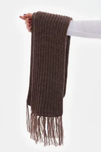 Women's Thessaloniki Knitted Scarf - Brown - 7