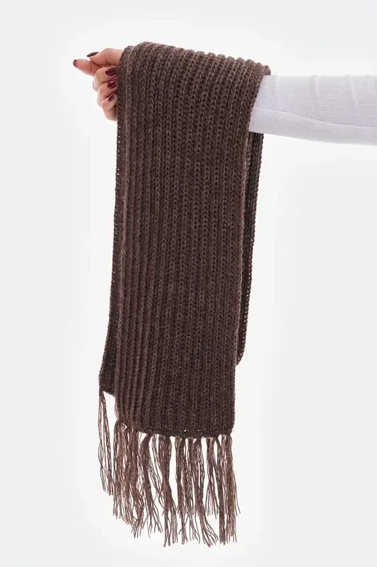 Women's Thessaloniki Knitted Scarf - Brown - 7