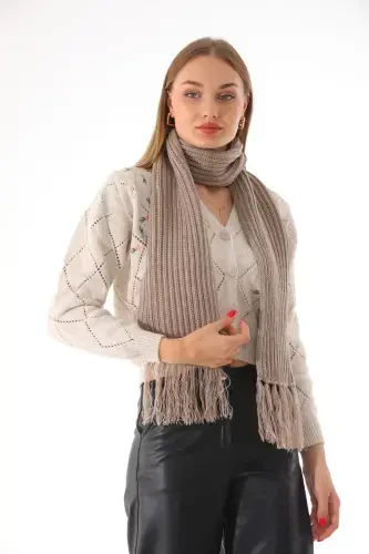 Women's Thessaloniki Knitted Stone Scarf-Stone - 3