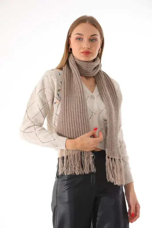 Women's Thessaloniki Knitted Stone Scarf-Stone - 3