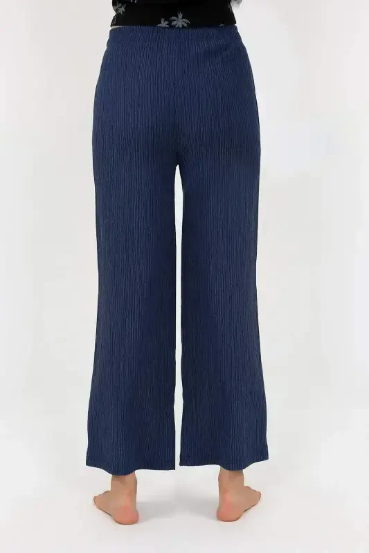 Women's Thick Strap Bodysuit Wide Leg Pants 2-Piece Set Black 4221 - 9