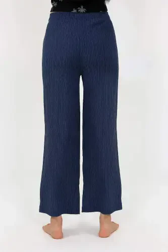 Women's Thick Strap Bodysuit Wide Leg Pants 2-Piece Set Black 4221 - 6