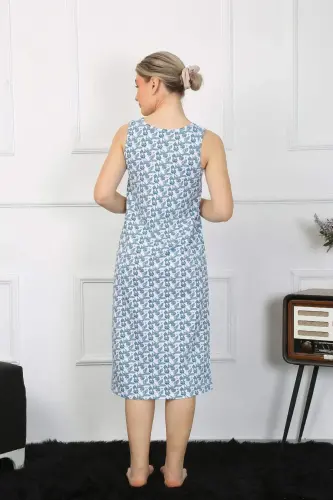 Women's Thick Strap Cotton Long Nightgown 12005 - 8