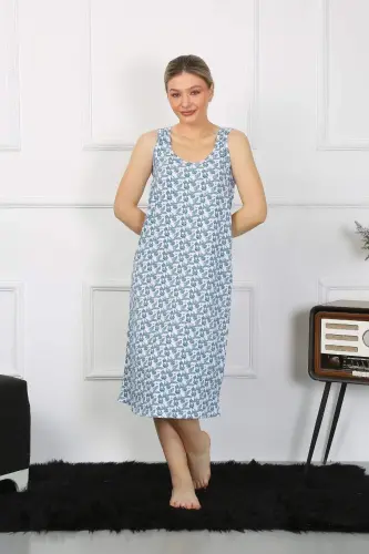 Women's Thick Strap Cotton Long Nightgown 12005 - 1