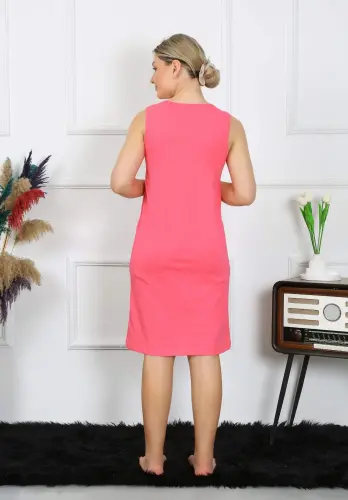 Women's Thick-Strap Cotton Nightshirt Fuchsia 14001 - 4