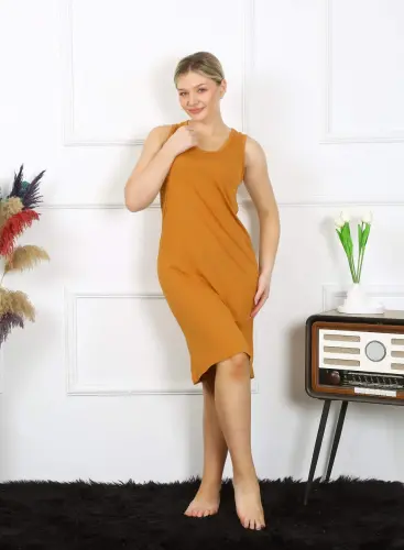 Women's Thick Strap Jersey Nightgown Mustard 14001 - 10