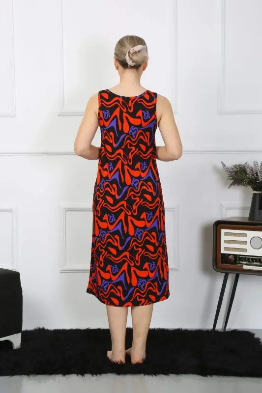 Women's Thick Strap Knitted Long Nightgown 12003 - 3