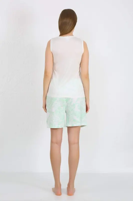 Women's Thick Strap Pocket Short Set White 3617 - 6