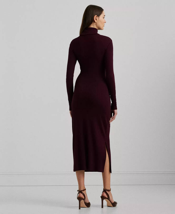 Women's Tie-Front Turtleneck Dress Pinot Noir - 2