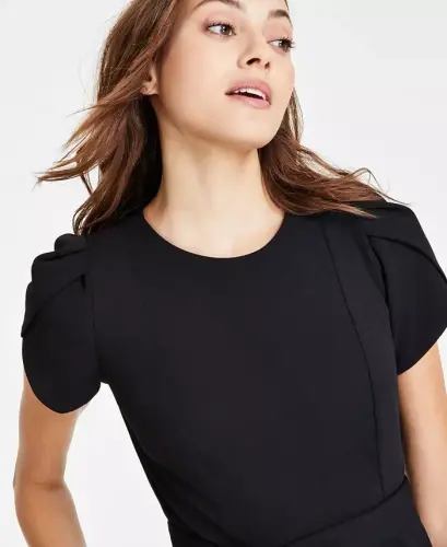 Women's Tie-Waist Tulip-Sleeve Jumpsuit - 4