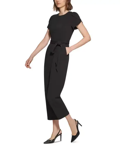 Women's Tie-Waist Tulip-Sleeve Jumpsuit - 6