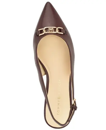 Women's Tienna Kitten Heel Slingback Pump - Dark Red - 4