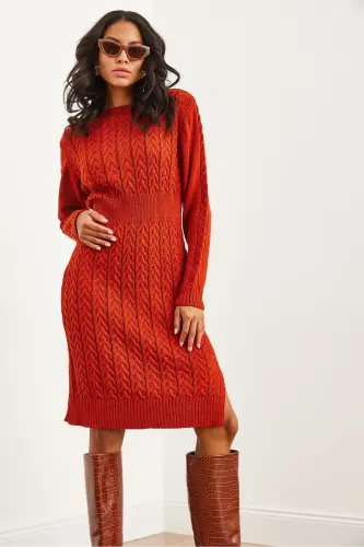 Women's Tile Belted Slit Braided Mini - 3