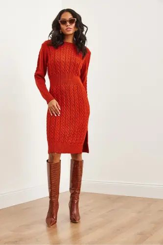 Women's Tile Belted Slit Braided Mini - 4