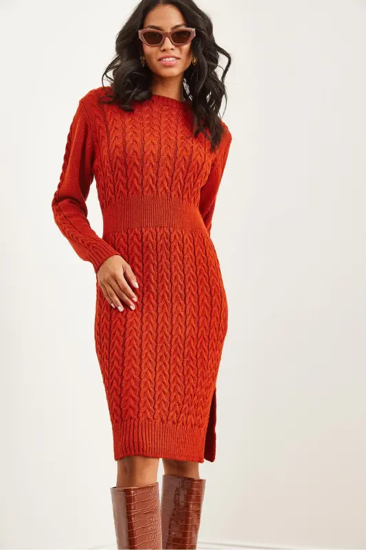 Women's Tile Belted Slit Braided Mini - 5