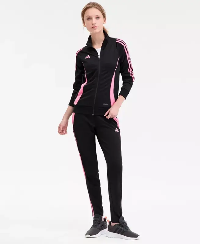Women's Tiro 24 Zip-Up Track Jacket-Black/easy Pink - 2