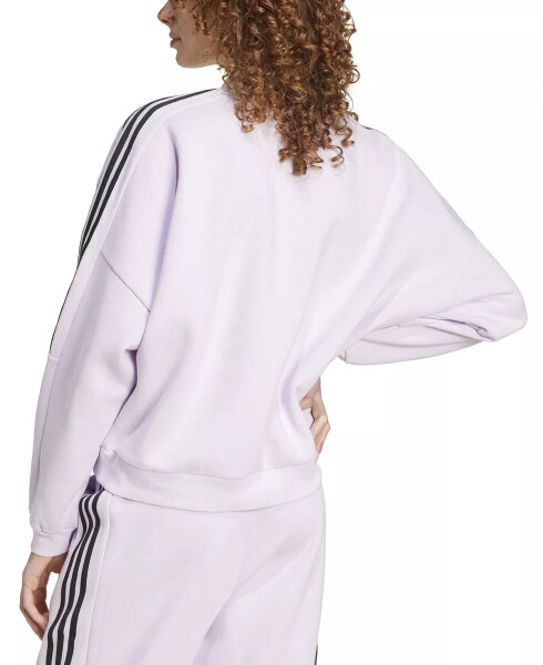 Women's Tiro Cut 3-Stripes Fleece Sweatshirt Ice Lavendar - 3