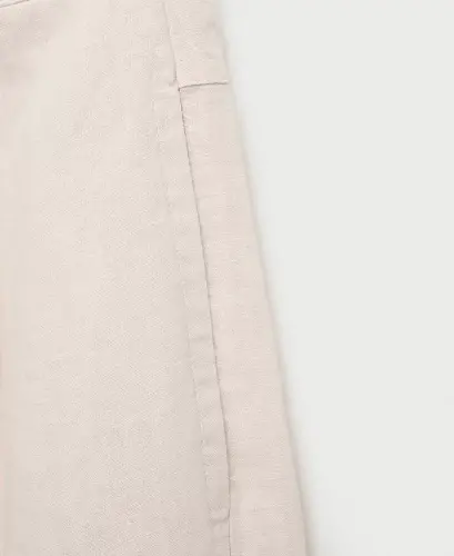 Women's Tortoiseshell Button Linen Pants - 4