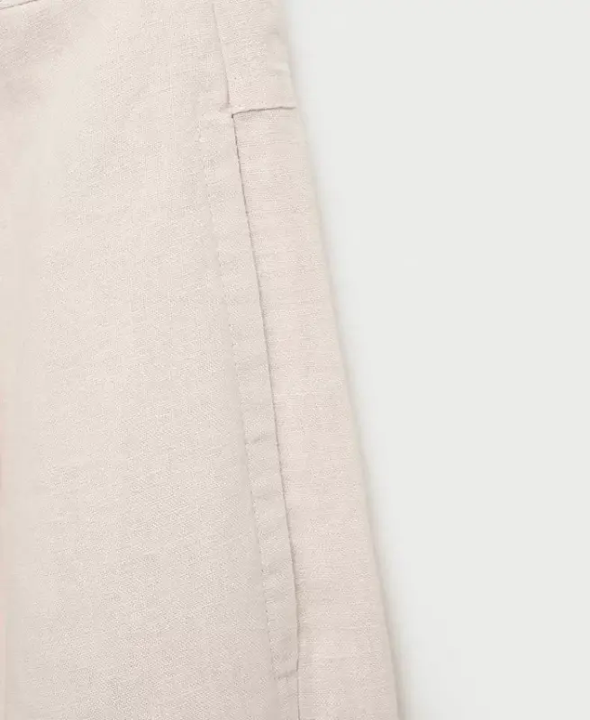 Women's Tortoiseshell Button Linen Pants - 4