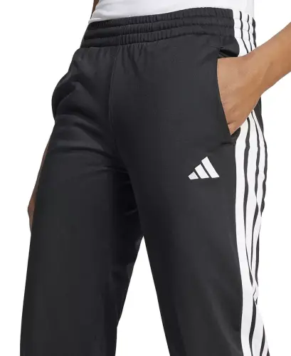 Women's Tricot 3-Stripes Track Pants-Black/White - 3