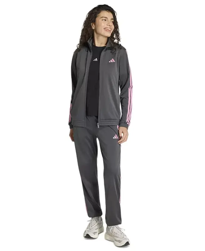 Women's Tricot 3-Stripes Track Pants - Grey Six Melange Multi Stripe - 2