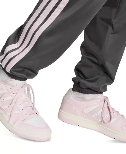 Women's Tricot 3-Stripes Track Pants-Grey Six/Clear Pink - 3