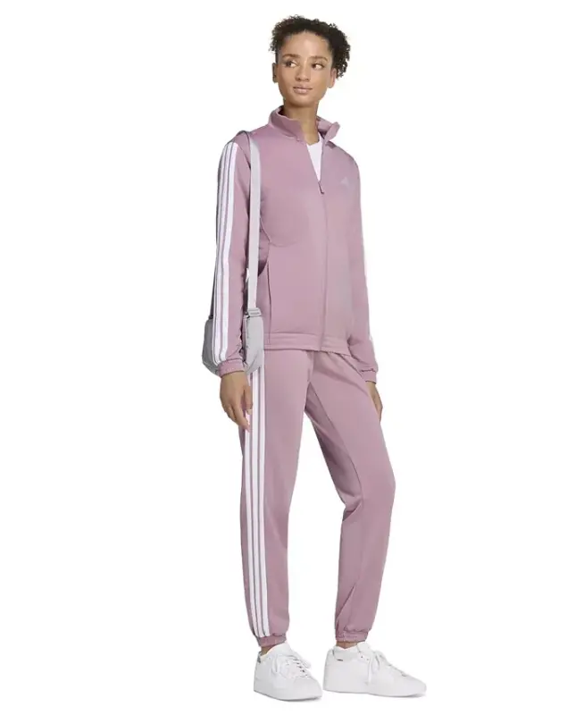 Women's Tricot 3-Stripes Track Pants - Magic Mauve/white - 2