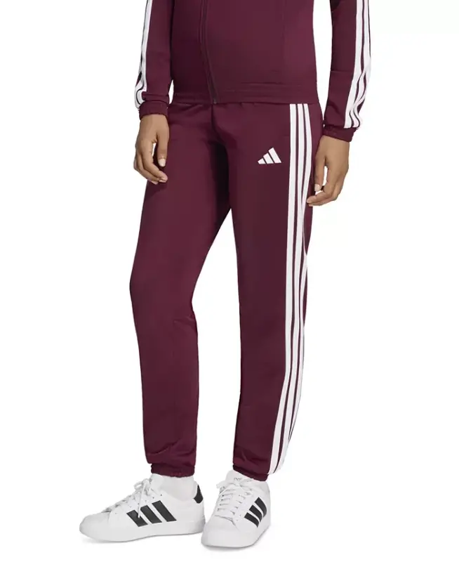Women's Tricot 3-Stripes Track Pants - Maroon/white - 1