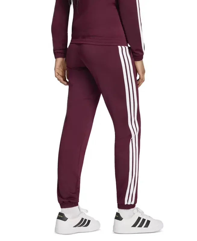 Women's Tricot 3-Stripes Track Pants - Maroon/white - 2