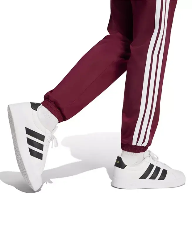 Women's Tricot 3-Stripes Track Pants - Maroon/white - 4