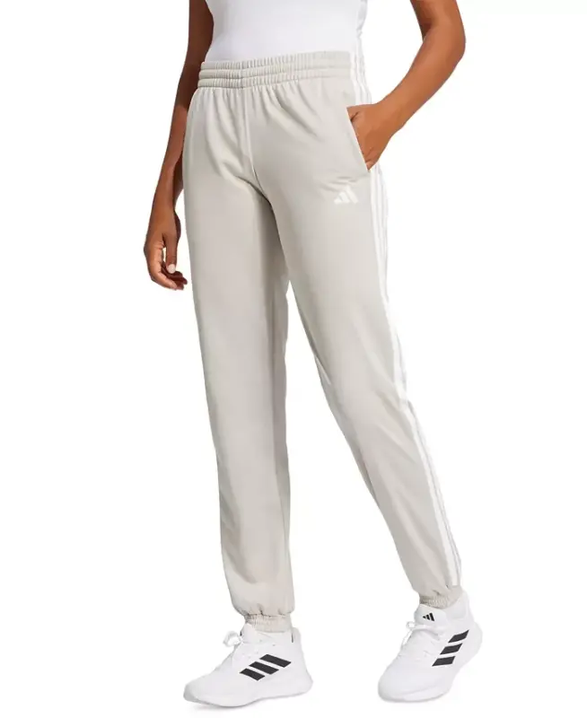 Women's Tricot 3-Stripes Track Pants-Wonder Alumina/white - 1
