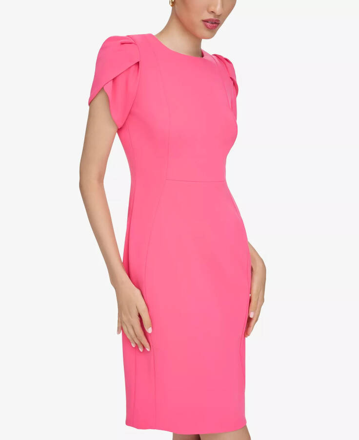 Women's Tulip-Sleeve Sheath Dress Rosebud - 3