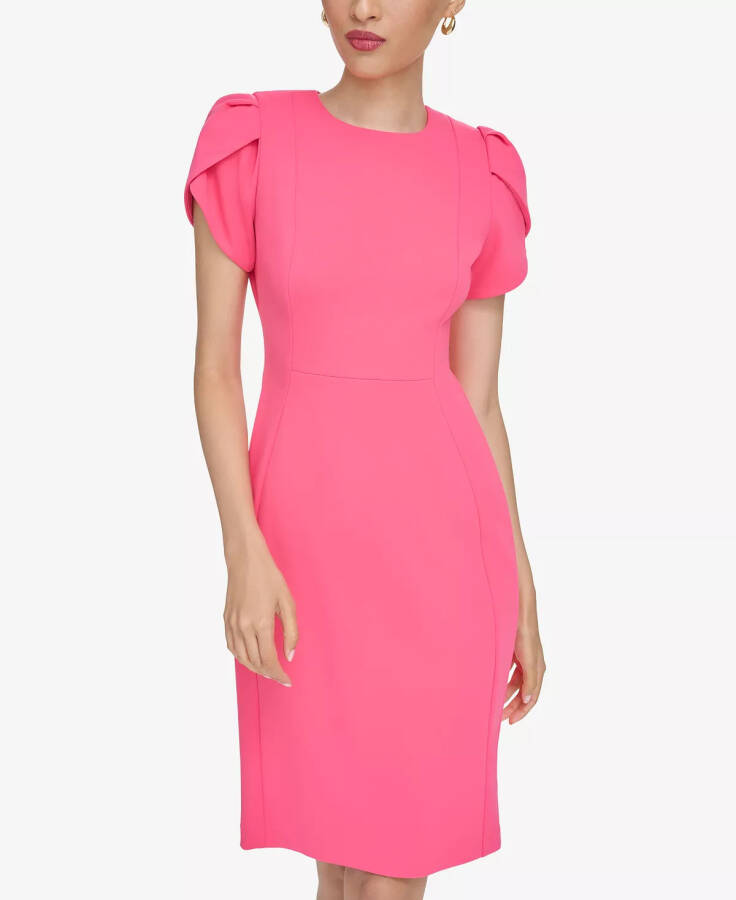 Women's Tulip-Sleeve Sheath Dress Rosebud - 4