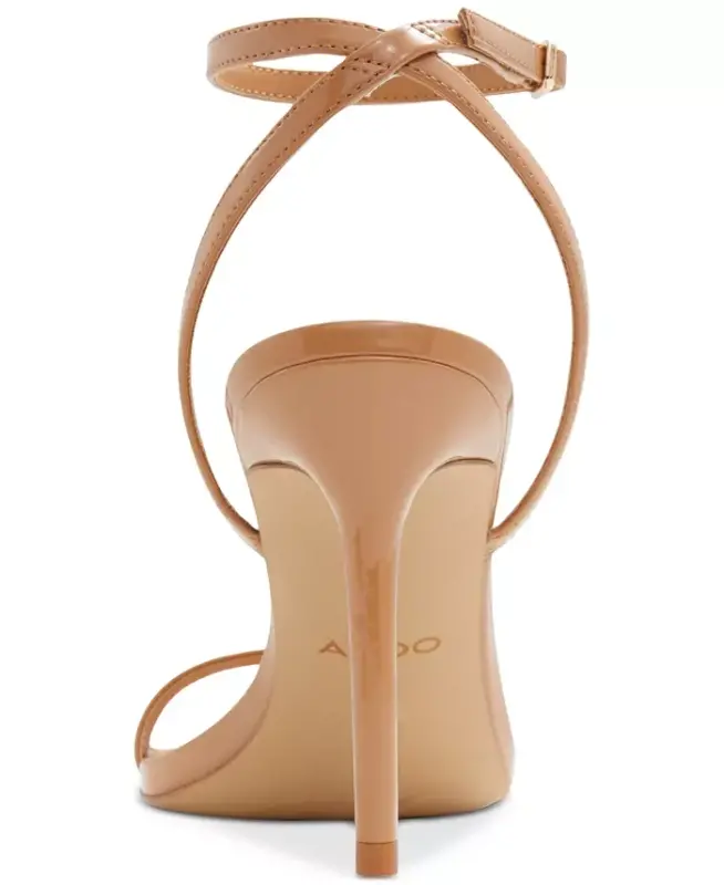 Women's Tulipa Ankle-Strap Stiletto Dress Sandals-Dark Beige Patent - 3