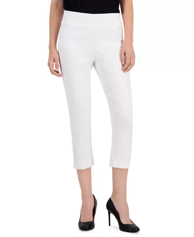 Women's Tummy-Control Pull-On Capri Pants, Created for Modazone-Bright White - 1