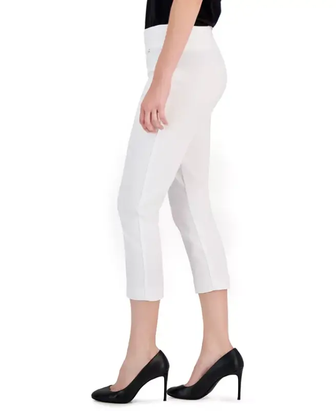 Women's Tummy-Control Pull-On Capri Pants, Created for Modazone-Bright White - 2